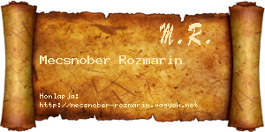 Mecsnober Rozmarin névjegykártya